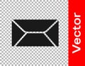 Black Envelope icon isolated on transparent background. Email message letter symbol. Vector Royalty Free Stock Photo