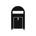 Black envelope letter mailbox flat icon.