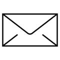 Black envelope. Outline mail. Email symbol. Transparent envelope