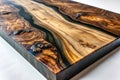 black epoxy resin panel with walnut, texture for design Royalty Free Stock Photo
