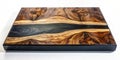 black epoxy resin panel with walnut, texture for design Royalty Free Stock Photo