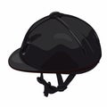 Black equestrian riding helmet. jockey protection on white background. Royalty Free Stock Photo