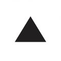 Black equilateral triangle centered on a white background. The geometric shape has Royalty Free Stock Photo