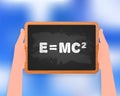 Black equivalence of mass formula. Science icon set Royalty Free Stock Photo