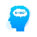Black equivalence of mass formula. Science icon set Royalty Free Stock Photo