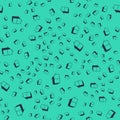 Black Eraser or rubber icon isolated seamless pattern on green background. Vector Royalty Free Stock Photo