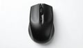Black Ergonomic Computer Mouse with Textured Sides on a White Surface wireless mouse black mouse Royalty Free Stock Photo