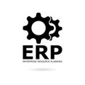 Black ERP icon or logo, Enterprise Resource Planning ERP Process