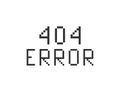 Black error 404 pixel. Computer app symbol. Sign web site page vector