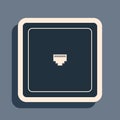 Black Ethernet socket sign. Network port - cable socket icon isolated on grey background. LAN port icon. Local area Royalty Free Stock Photo