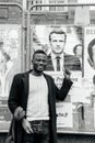 Black ethnicity man showing support to Emmanuel Macron