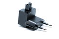 Black EU power adapter isolated on white background Royalty Free Stock Photo