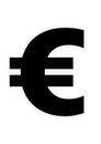 Black euro sign on white background Royalty Free Stock Photo