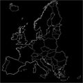 Black Europe map Royalty Free Stock Photo