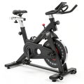 Black exercise bike 3D render design isolated on white background Royalty Free Stock Photo