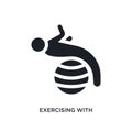 black exercising with gymnastic ball isolated vector icon. simple element illustration from gym and fitness concept vector icons.