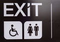 Black exit , Handicap, toilet sign , Disabled sign