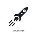 black exploration isolated vector icon. simple element illustration from startup concept vector icons. exploration editable logo Royalty Free Stock Photo