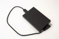 Black external hard disk isolated on the white background. Royalty Free Stock Photo