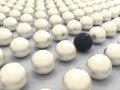 Black extraordinary pearl among white ones Royalty Free Stock Photo