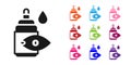 Black Eye drop bottle icon isolated on white background. Set icons colorful. Vector Royalty Free Stock Photo