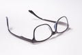 Black eye glasses spectacles with shiny black frame For reading daily life To a person with visual impairment isolaged on white Royalty Free Stock Photo