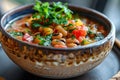 Black-Eyed Pea Soup with Fresh Parsley Royalty Free Stock Photo