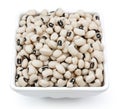 Black eyed peas beans in canvas sack Royalty Free Stock Photo