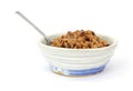 Black eyed peas in bowl with spoon Royalty Free Stock Photo