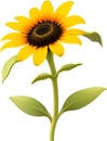 Black-Eyed Susan clipart. A cute Black-Eyed Susan flower icon. AI-Generated.