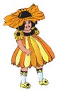 Black-eyed Susan or Rudbeckia hirta girl-flower