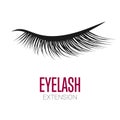 Black eyelash extension logo on white background