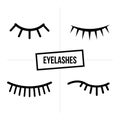 Black eyelash extension logo on white background. Vector illustration