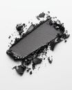 Black Eyeshadow Smear Texture on White Background Royalty Free Stock Photo