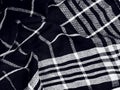 Black fabric background and pattern with white stripes Royalty Free Stock Photo