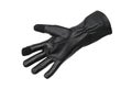 Black fabric gloves with leather inserts isolate on a white background. Mittens for work and everyday wear, for the military and Royalty Free Stock Photo