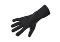 Black fabric gloves with leather inserts isolate on a white background. Mittens for work and everyday wear, for the military and Royalty Free Stock Photo