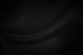 Black fabric sheets background or texture, abstract with waves, Soft focus cloth silk black Royalty Free Stock Photo