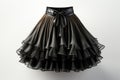 Black Fabric Tulle Skirt On White Background. Generative AI Royalty Free Stock Photo