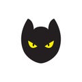 Black face cat with yellow eye logo design vector graphic symbol icon sign illustration creative idea Royalty Free Stock Photo