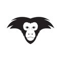 Black face Lion-tailed macaque logo design vector graphic symbol icon sign illustration creative idea