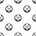 Black face panda bear icon isolated seamless pattern on white background. Vector icon pattern Royalty Free Stock Photo