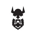 Black face viking long beard logo design, vector graphic symbol icon illustration creative idea