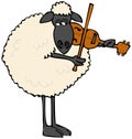 Black-faced sheep playing a violin