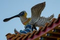 The black-faced spoonbill, a rare winter migratory bird, spends the winter in Tainan, and the temple uses it as a decorative anima