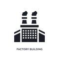 black factory building isolated vector icon. simple element illustration from industry concept vector icons. factory building