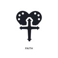 black faith isolated vector icon. simple element illustration from religion concept vector icons. faith editable logo symbol Royalty Free Stock Photo