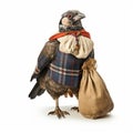 Black Falcon In Traditional Bavarian Clothing: A Grotesque Satire In Conceptual Photography