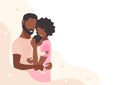 Black family couple tenderly and caringly hugging their little child Royalty Free Stock Photo