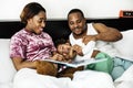 Black family spend time together love happiness